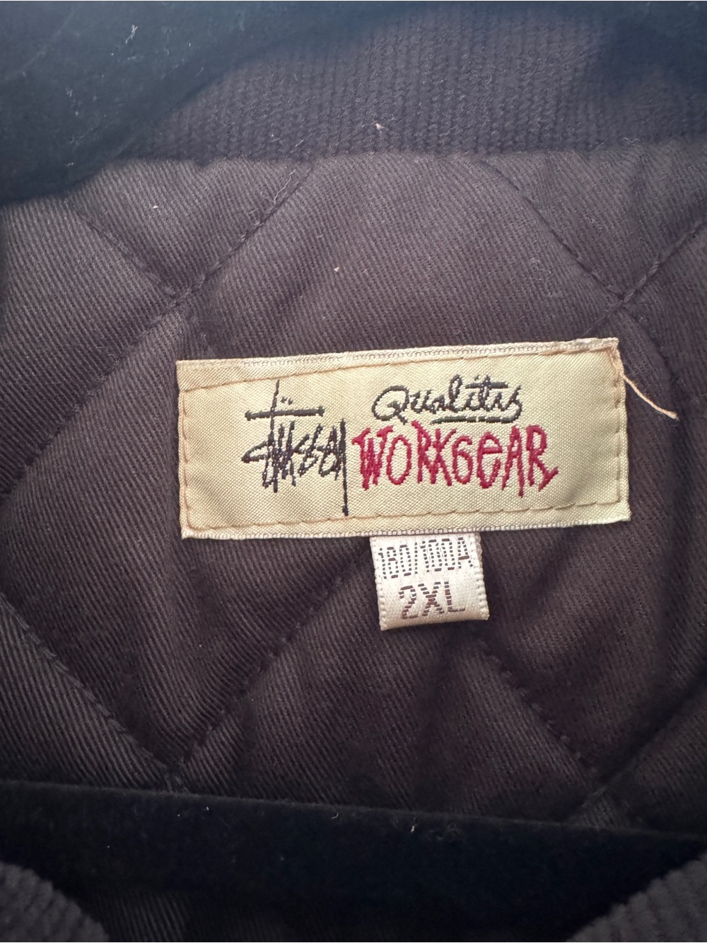 Stussy Multicolor Graphic Field Jacket with Black Corduroy Collar - Picture 6 of 6